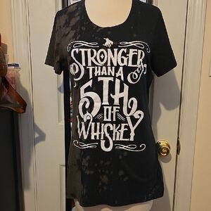 Black Graphic Tee with White Print